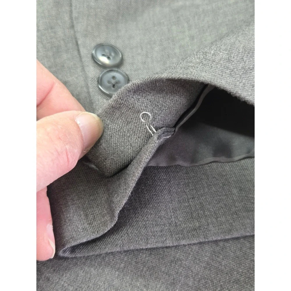 Francesco Men Gray Wool Cashmere Two Button Blazer Sport Coat Jacket Bespoke 52R